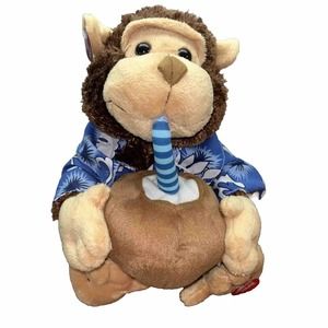 Cuddle Barn Plush Monkey Musical Pina Colada Escape Song Vacation Monty Works EC